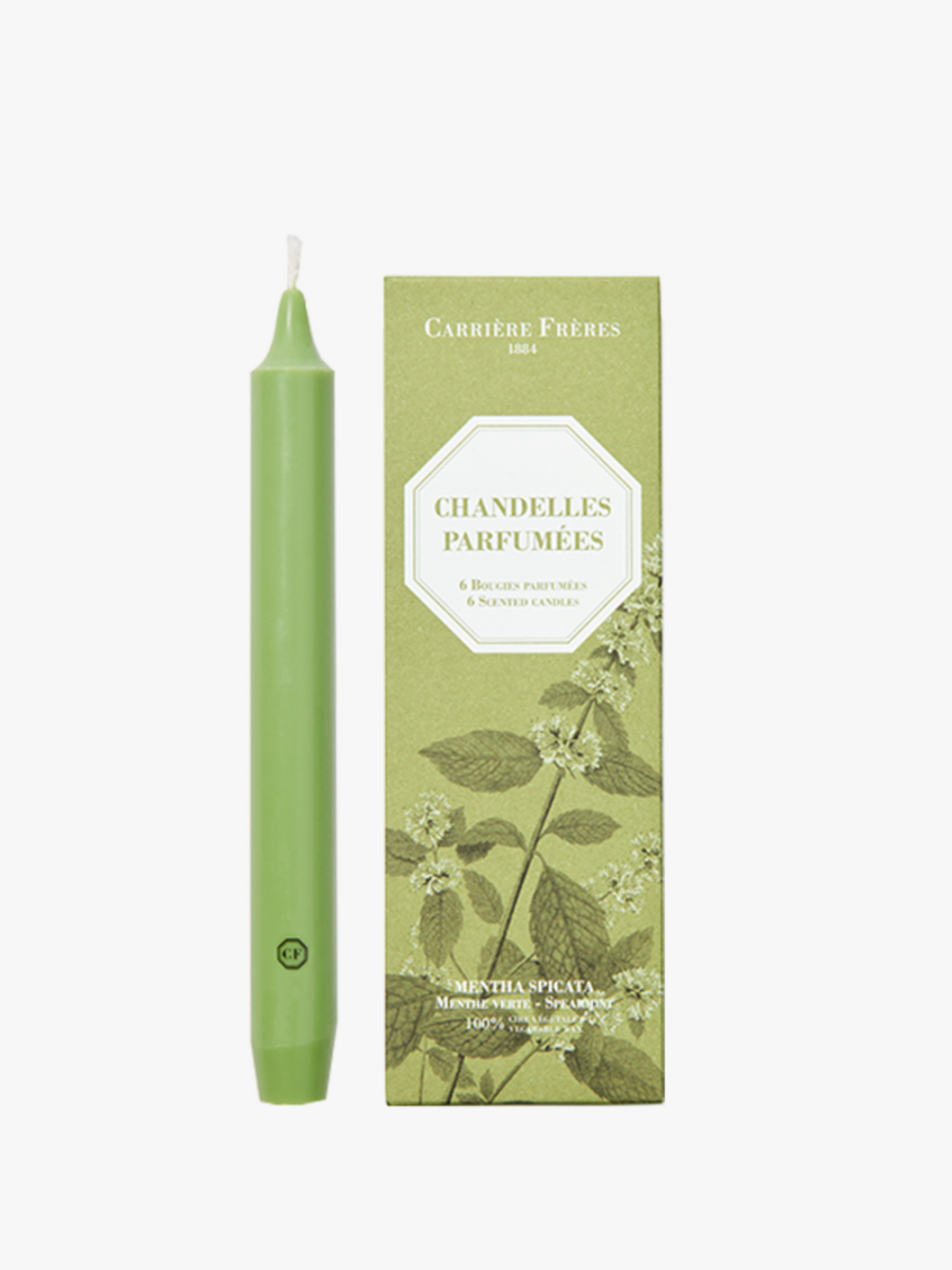Chandelles parfumées Menthe Verte CARRIÈRE FRÈRES