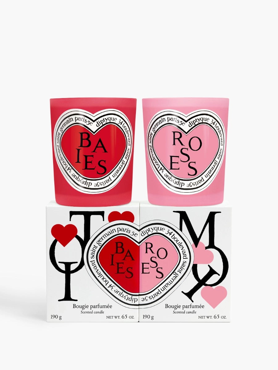 Bougie duo Baies & Roses DIPTYQUE (édition Saint-Valentin)